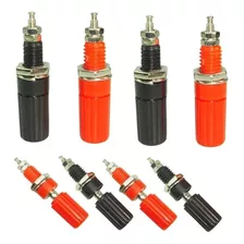 10 Plug 4mm Fêmea - Preto E Vermelho