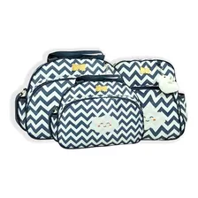 Kit De Bolsa Maternidade Chevron Nuvem Menina Menino