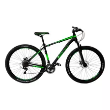 Bicicleta Mtb Overtech R29 Acero 21v Freno A Disco Pp Color Negro/verde/verde Tamaño Del Cuadro S