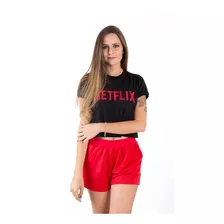 Pijama Tumbir Feminino Com Bordado Netflix 