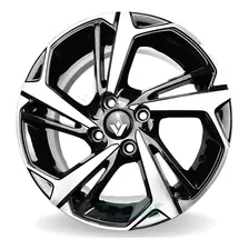 Rodas Renault Clio Sandero Aro 14 4x100 (jogo) + Bicos S279 Cor Preto Com Diamantado