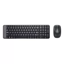 Kit Teclado Y Mouse Inalambrico Logitech Mk220 Color Del Teclado Negro