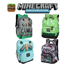 Mochila Escolar Para Estudiante Minecraft Creeper Diamond Pi