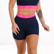 Short Neon Marinho Com Pink Massam Fitness