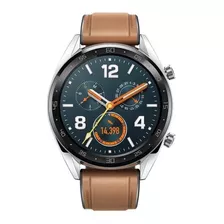 Huawei Watch Gt Classic 1.39 Caja 46mm De Acero Inoxidable Stainless Steel, Malla Saddle Brown De Cuero Y Silicona Y Bisel De Cerámica Ftn-b19