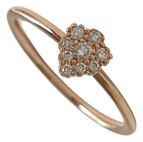 Anel Hstern Gota Mycollection Ouro Rosé 18k E Diamantes Rosa 19