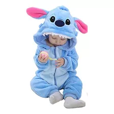 Pijama Kigurumi Importado Stitch Bebé Talle 3 A 6 Meses