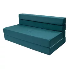 Sofa Cama Queen Size Cozy Plegable | Memory Foam Home Color Azul Petróleo