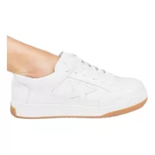 Zapatilla Blanca Star Fiori Cuero Legítimo Deportiva