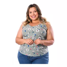 Blusa Regata Alça Larga Viscose Estampadas 2 Peças Atacado