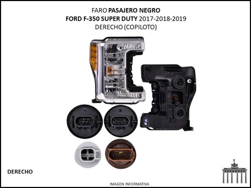 Faro F350 2017-2019 Super Duty Copiloto Negro Ctt Foto 2