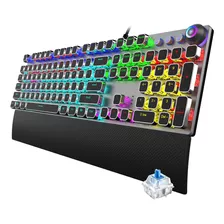 Teclado Gamer Mecanico Rgb Usb Antighosting 100% Switch Blue