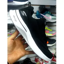 Skechers Con Trenza Super Liviano Negro /blanco