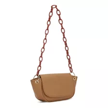 Bolsa Forever 21 Con Cadena Larga Para Mujer Cafe Talla Uni