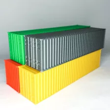 Kit 03 Miniaturas Container 40 Pés 20 Cm Plástico