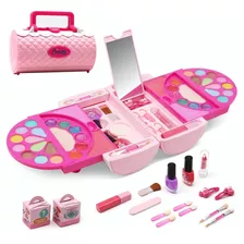 Juego De Maquillaje Para Niñas Maquillaje Lavable 58pzs Rosa