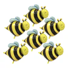 Set Pack Globo Metalizado Motivo Abeja 35cm X 6