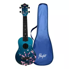 Flight Tus-32 Sakura Ukelele Soprano Acústico Funda Suave Color Azul