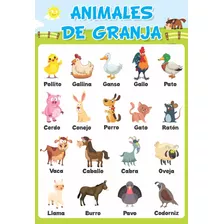Poster Educativo Animales De Granja A3+ Fotográfico