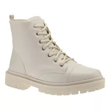 Coturno Feminino Cano Baixo Tratorado Bota Amarrar 5001