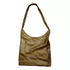 Bolsa De Malla Metálica Dorada Estilo Vintage