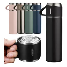 Garrafa Térmica Squeeze Café 500ml Copo Caneca Antivazamento Cor Inox/bege Tamanho 500ml