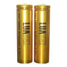 2 Pilha Bateria 18650 8000 Mah 3.7v Recarregável Ouro Gold