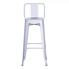 Banqueta Alta Tolix Iron Bestchair Bancada Com Encosto Cores Cor Cinza