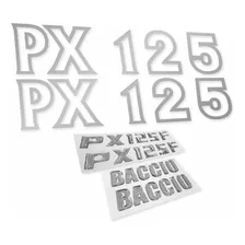 Calcos Baccio Px 125f + Insignias Con Resina | Kit Completo