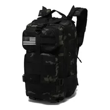 Mochila Militar Assalt Tática Masculina Feminina Impermeável Cor Preto E Verde Usa