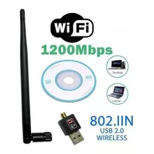 Antena Wi-fi Adaptador Wireless 1200mb/s Usb Pc Notebook