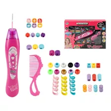 Kit Miçangas Cabelo Infantil Com Aplicador 257pçs Bbr Toys