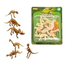 10 Dinossauro Esqueleto Fossil Brinquedo Plástico Miniatura