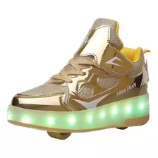 Sapatos Para Crianças Com Luzes Led, Patins Com Rodas