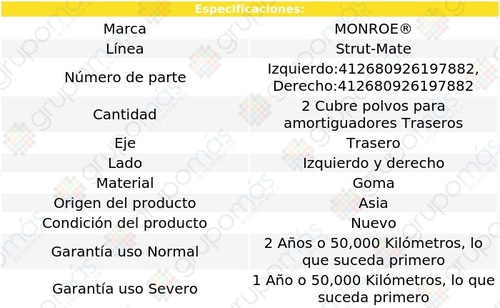 2 Cubre Polvos Amortiguadores Strut-mate Tra Forenza 04-08 Foto 3