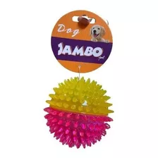 Bolinha Pra Cães Com Apito Dual Color - Jambo Raças Grandes Cor Rosa E Amarela