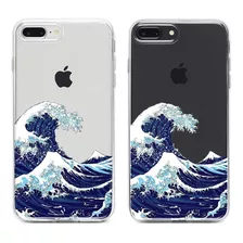 Funda Transparente Para iPhone 7/8 Plus Diseno De Ola