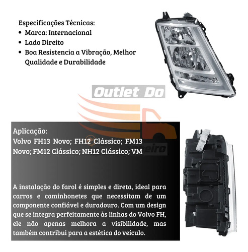 Farol Principal Volvo Fh 2015 Lado Direito — foto 2
