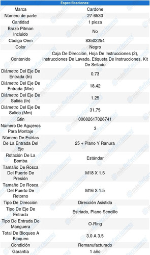 Caja Direccion Hidraulica Oldsmobile Cutlass V6 3.1l 1987 Foto 4