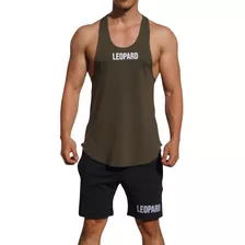 Playera John Leopard Gym Tank Stringer Gimnasio Corte Olimpi