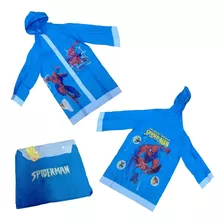 Poncho Impermeable Spiderman En Peva Azul Y Celeste De Niño