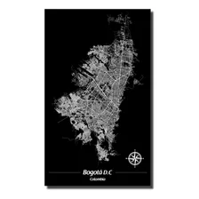 Mapa De Bogotá, Line Art 30x50 Cms 