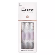 Kiss Uñas Postizas Impress Press-on Diy Manicure Climb Up Color Lavanda Decoradas