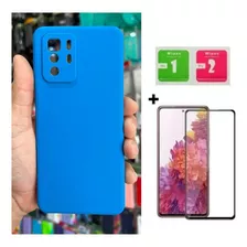 Capa Capinha Case + Película 3d Para Xiaomi Poco X3 Gt 6.6 Cor Azul Para Poco X3 Gt