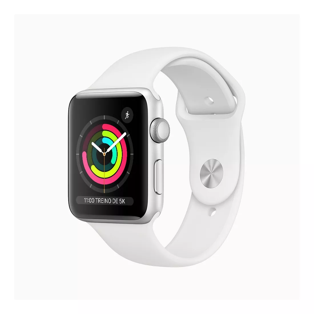 Apple Watch  Series 3 (gps) - Caixa De Alumínio Prateado De 42 Mm - Pulseira Esportiva Branco