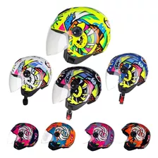 Capacete Aberto Peels Freeway King Branco Preto Azul Moto