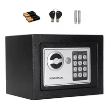 Caja Fuerte De Seguridad Digital Con Llave Pequeña Kingsman Color Negro