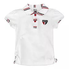 Camisa Polo Infantil São Paulo Branca Feminina Oficial