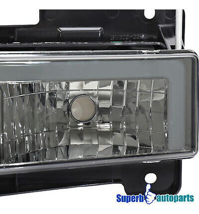 Fit 1994-1998 Gmc Yukon Sierra C/k 1500 Smoke Headlights Oaf Foto 5