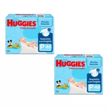 Kit Com 02 Fraldas Huggies Tripla Proteção P Com 46 Unidades